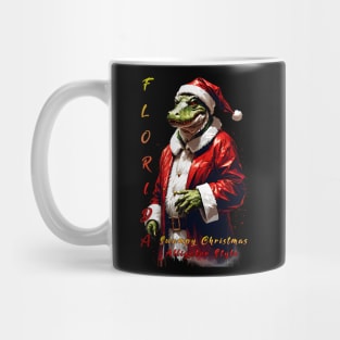 Christmas Florida Alligator Miami Funny Holiday season gift Mug